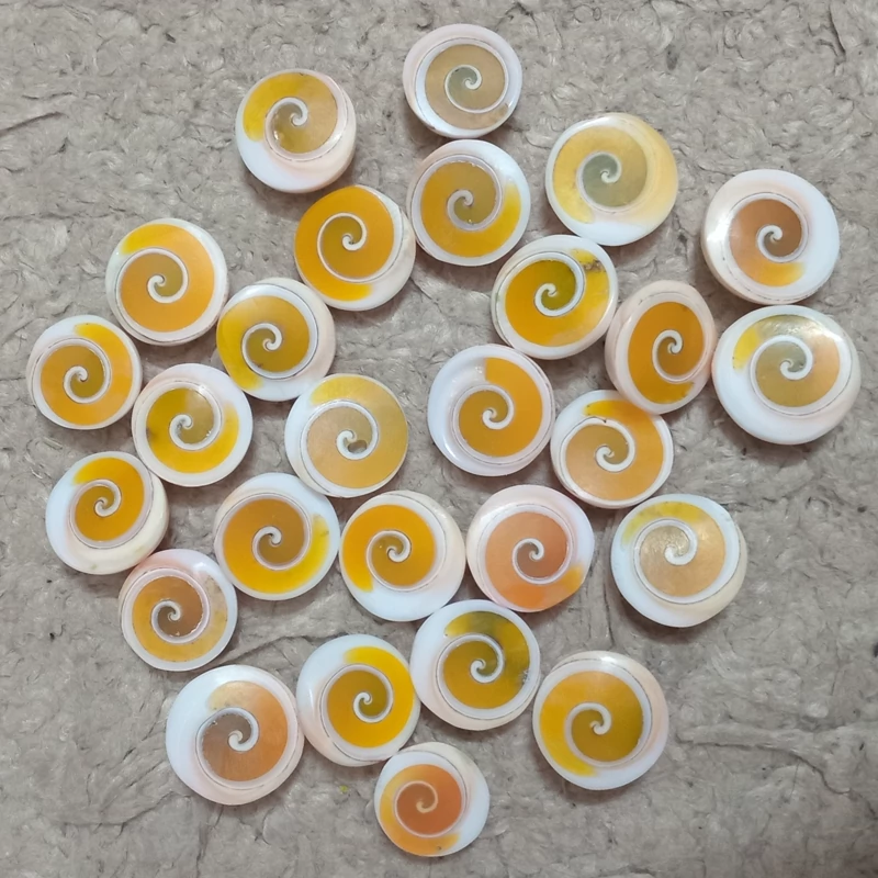 صدف اصل زرد رنگ برای انگشتری و گردنی سایز 1.5 سانت