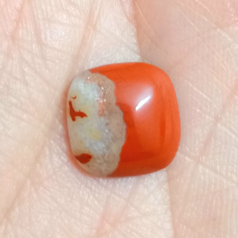 نگین جاسپر سرخ و کوارتز اصل معدنی تراش باگت مربع