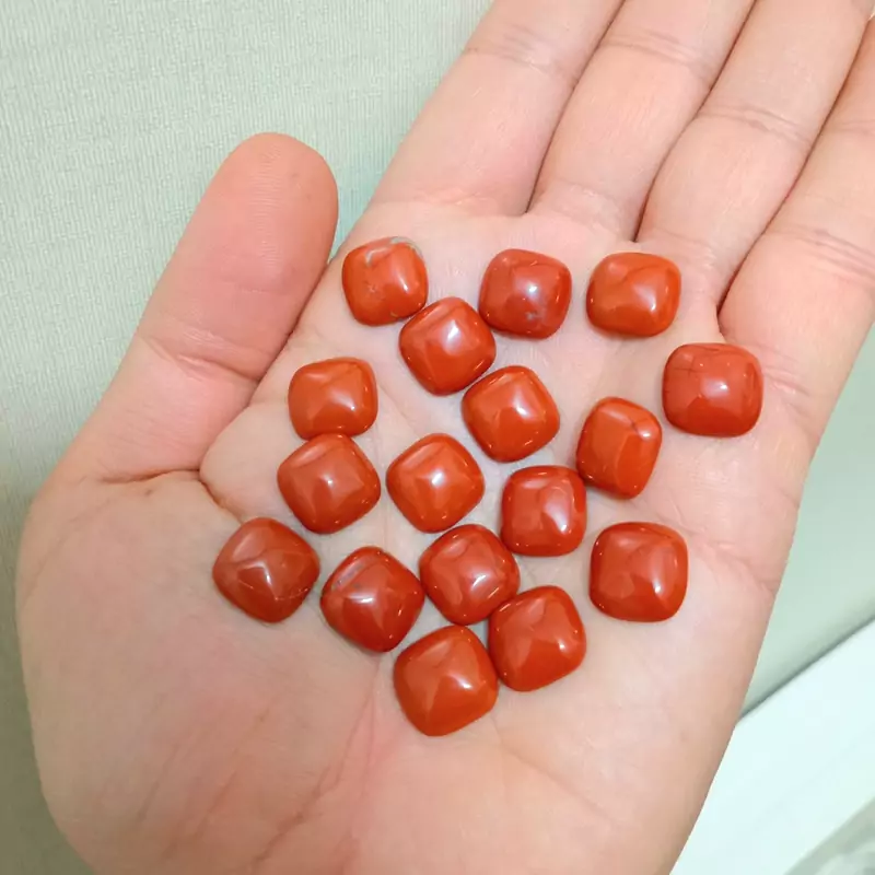 نگین جاسپر سرخ اصل معدنی تراش باگت مربع