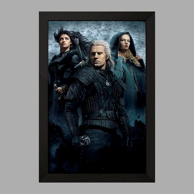 تابلو خندالو مدل سیری و گرالت و ینفر سریال ویچر Witcher کد 27412