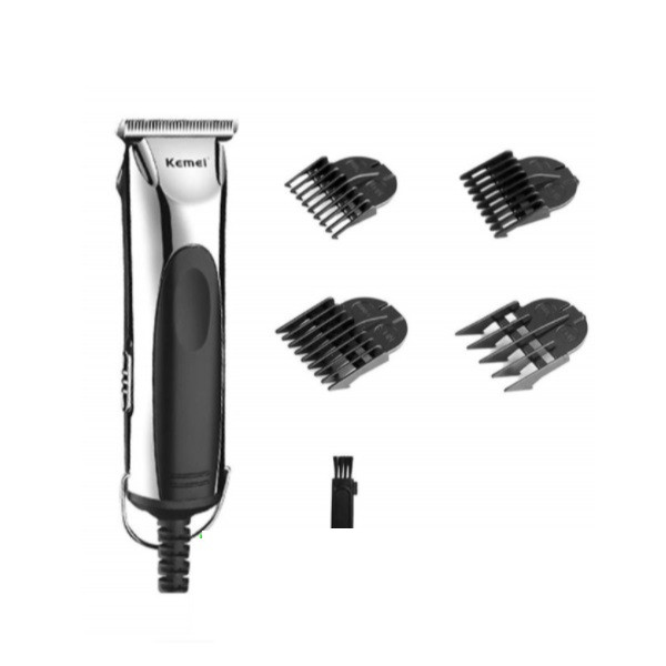 ماشین اصلاح موی صورت کیمی مدل KM-850، اصلاح به صورت صفر زن و خط زن، طراحی ارگونومیک، منبع انرژی با برق، تکنولوژی اصلاح به صورت برش مستقیم، اندازه اصلاح 0.2 میلیمتر، سازگار با محیط زیست، ضد آب، تیز و مقاوم در برابر سایش، به همراه برس تمیزکننده و روغن