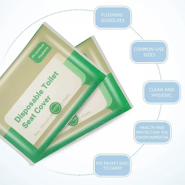 روکش توالت فرنگی مدل Disposable Toilet seat cover بسته 10 عددی