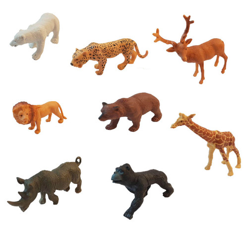 فیگور طرح حیوانات جنگل مدل ANIMAL WORLD بسته 8 عددی