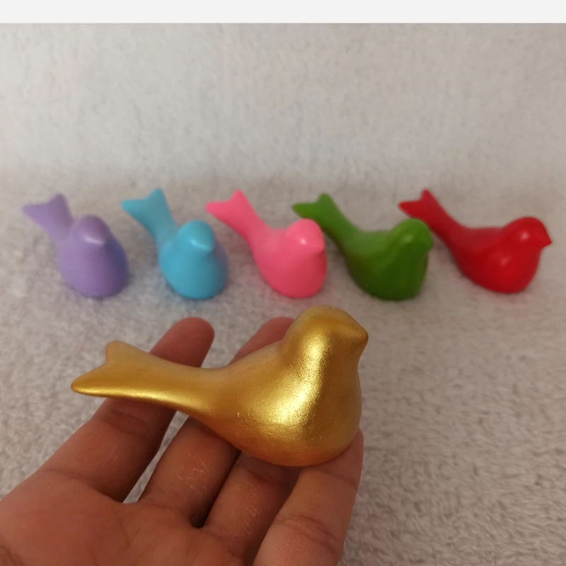 مجسمه مرغ آمین رنگی سنگی سایز 8.5 سانتی ،پرنده رنگی دکوری ، مرغ حق ، کبوتر ، مرغ امین ،مجسمه گنجشک ، فیگور پرنده
