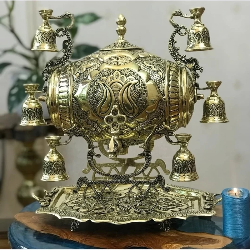 کلمن شربت خوری قلمزنی قلم کاری برنجی برنز شربت جام قلم خورده