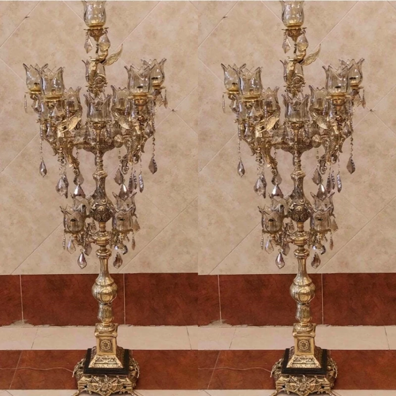 لوستر چلچراغ کنار سالنی برنز آباژور ایستاده برنزی (پس کرایه)