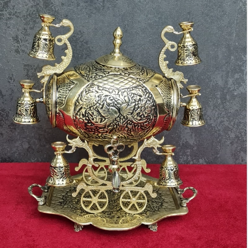 کلمن شربت خوری قلمزنی برنجی جام