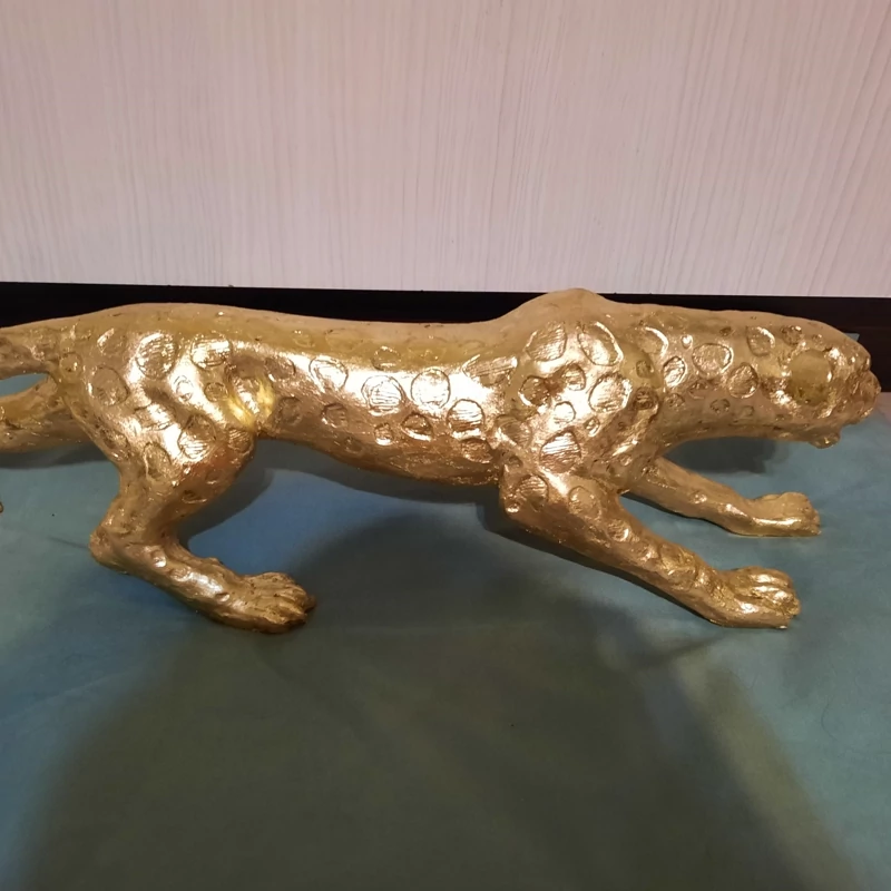 مجسمه دکوری ببر ورق طلا ابعاد 65سانتی