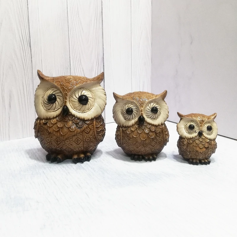 مجسمه جغد پلی استر 3تایی