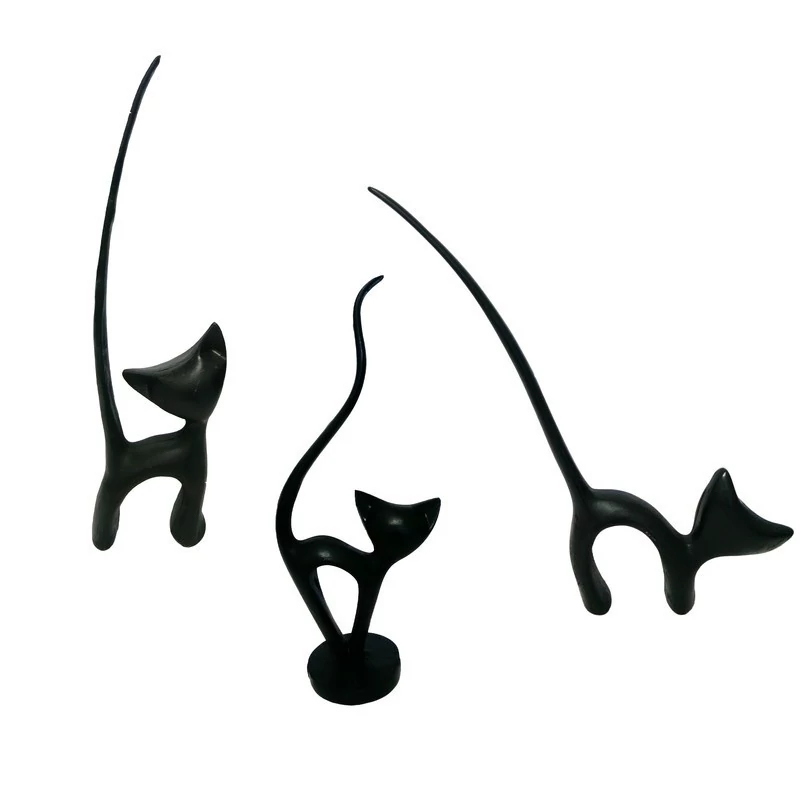 مجسمه گربه دم باریک ملوس مجموعه 3 عددی