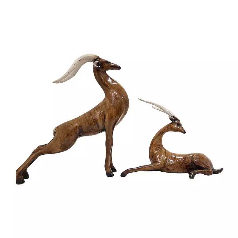 مجسمه طرح گوزن کد 110G مجموعه 2 عددی