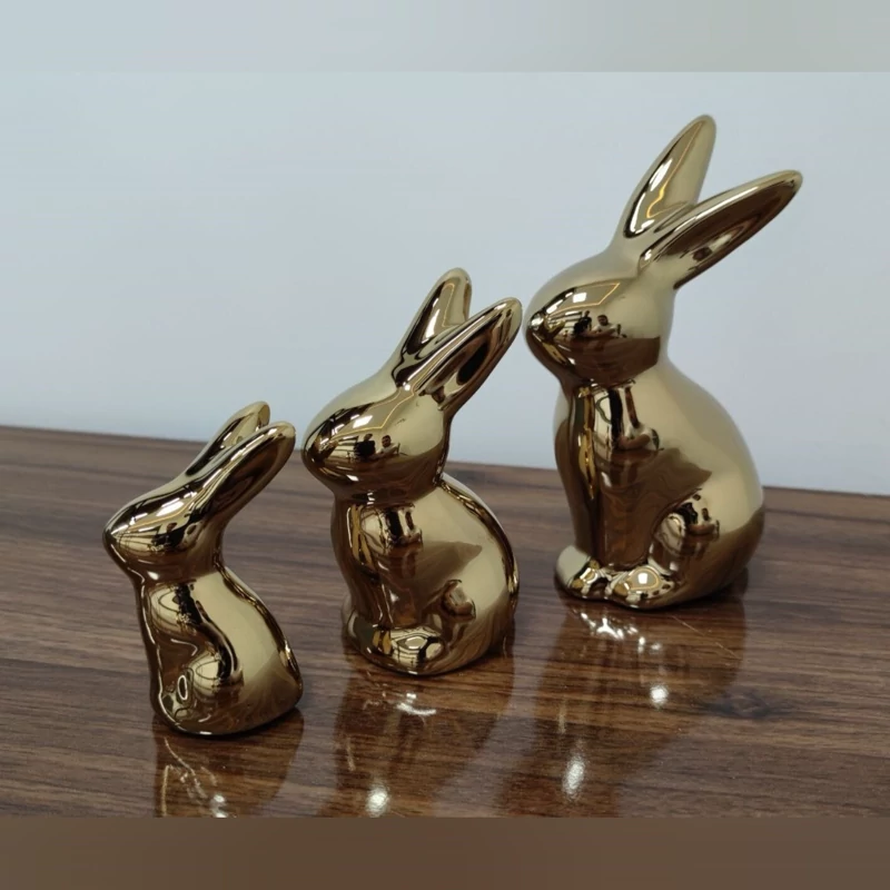 مجسمه سرامیکی خرگوش مجموعه 3 عددی