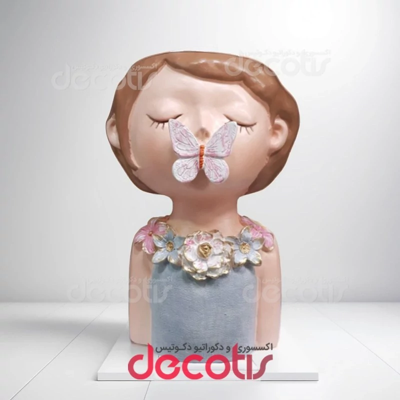گلدان دکوری مدل دختر پروانه ای