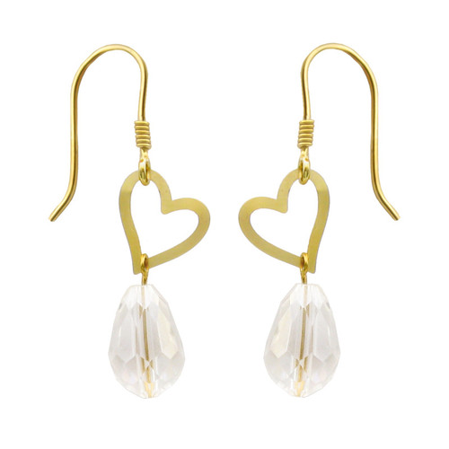 گوشواره طلا 18 عیار زنانه مانچو طرح قلب کد efgs015