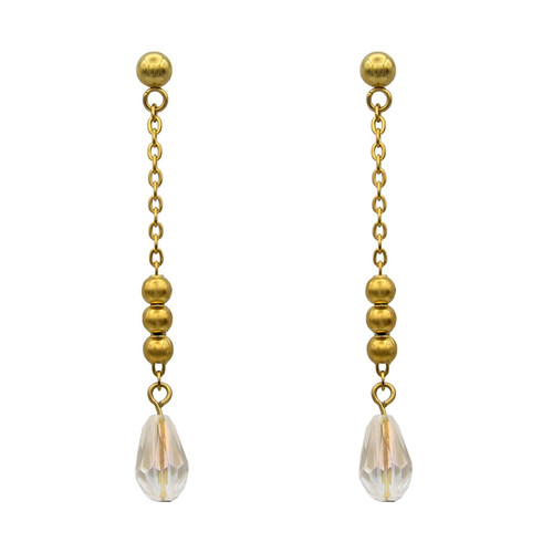گوشواره زنانه مانچو مدل آویز سفید کد ef032