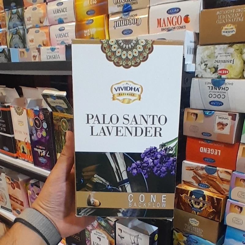 عود ابشاری لوندر و چوب عود مخروطی پالوسانتو و اسطوخودوس عود فشنگی ترکیبی لوندر و پالوسانتو