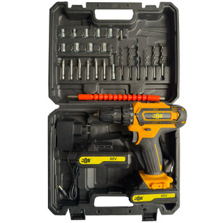 دریل پیچ گوشتی شارژی سه نظام 10 میلیمتر 88 ولت جاب مدل JB-8827 PRO مجموعه 40 عددی