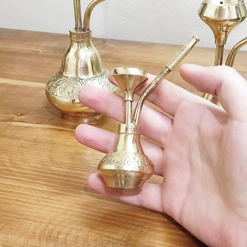 قلیان تمام برنجی ( برنزی ) وارداتی هندی سایز کوچک با سطح کیفیتی درجه یک