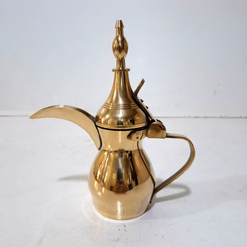 دله برنجی هندی دله عربی برنجی با ارتفاع 18 سانت مدل رسلان اصل مناسب استفاده دائم و قابل شستشو بدون تغییر رنگ