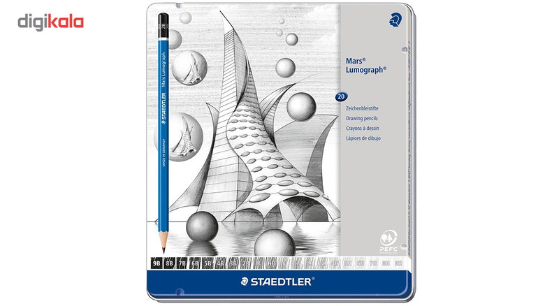 مداد طراحی استدلر مدل Mars Lumograph 100 G20 بسته 20 عددی