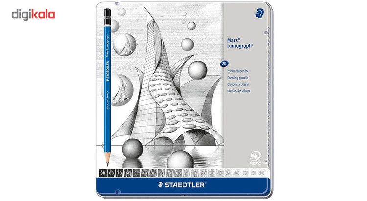 مداد طراحی استدلر مدل Mars Lumograph 100 G20 بسته 20 عددی