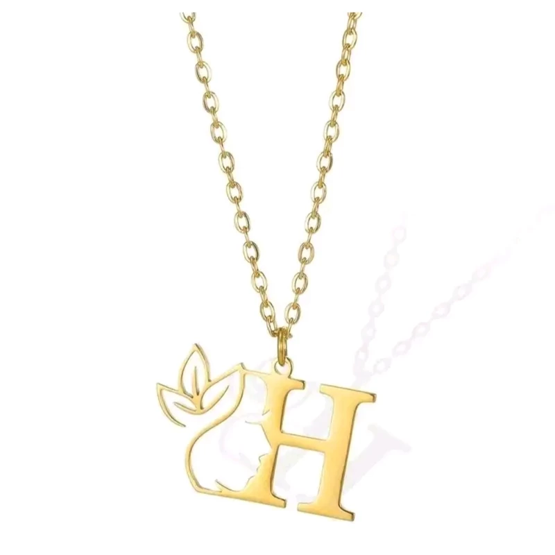 پلاک طلا 18 عیار مدل حروف اول اسم H کد