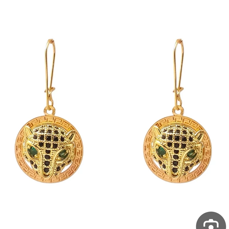 گوشواره طلا 18عیار زنانه  طرح  ببر     پنتر