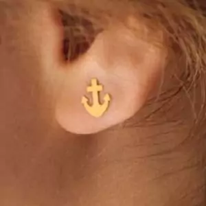 گوشواره طلا 18عیار زنانه  طرح لنگر