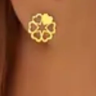 گوشواره طلا 18عیار زنانه  طرح  قلب گلی کد 2