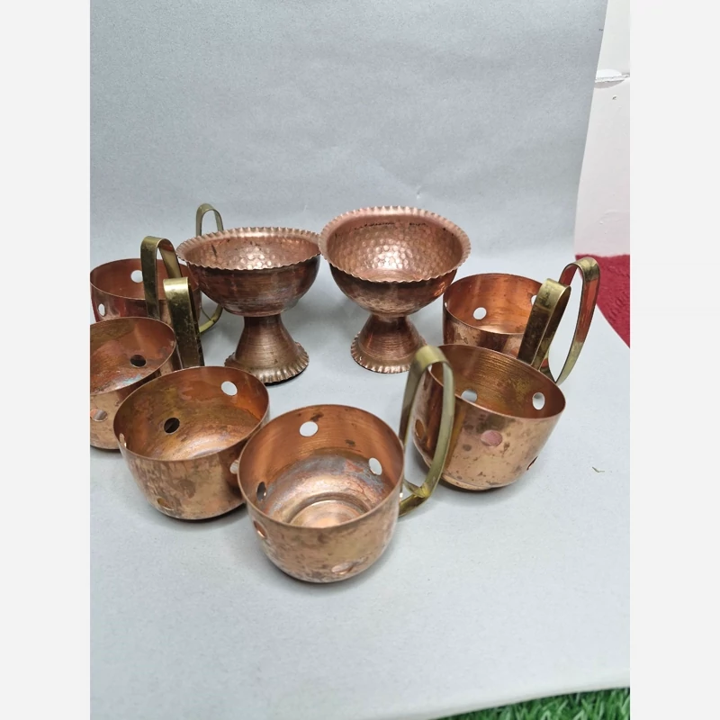 مجموعه مسی بستنی خوری و جا استکانی سفید میشود