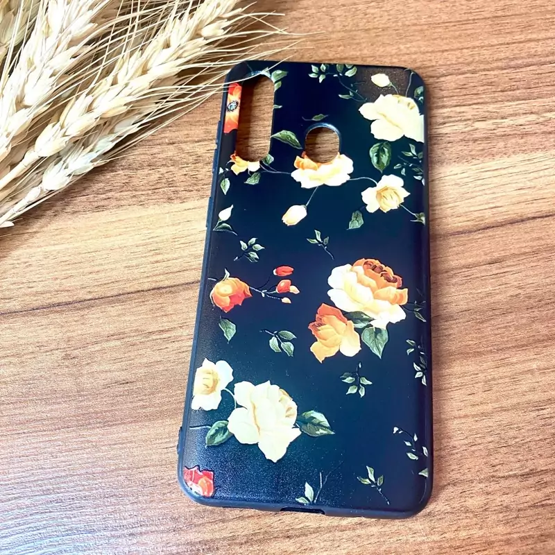 قاب گوشی موبایل سامسونگ A60 Samsung A60 طرحدار  مشکی گلدار
