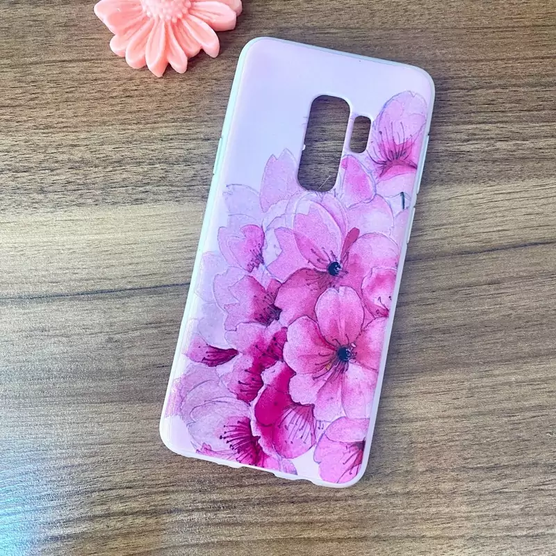 قاب گوشی موبایل سامسونگ S9 پلاس Samsung S9 Plus طرحدار گل صورتی