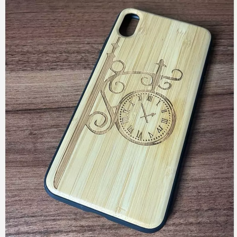 قاب گوشی موبایل ایفون Xs Max طرحدار بامبو ساعت