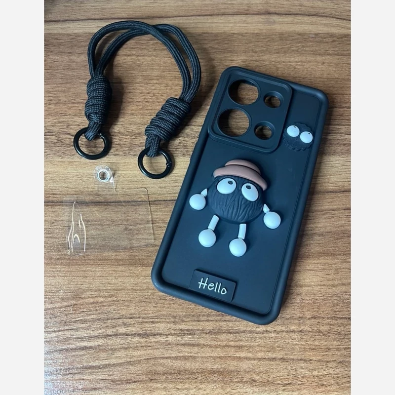 قاب گوشی موبایل Poco M6 Pro طرحدار بندی مشکی
