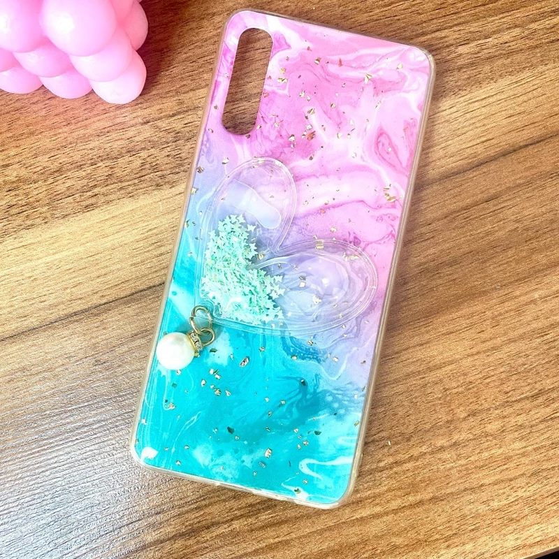 قاب گوشی موبایل سامسونگ A50 Samsung A50 طرحدار  قلب صورتی و مروارید