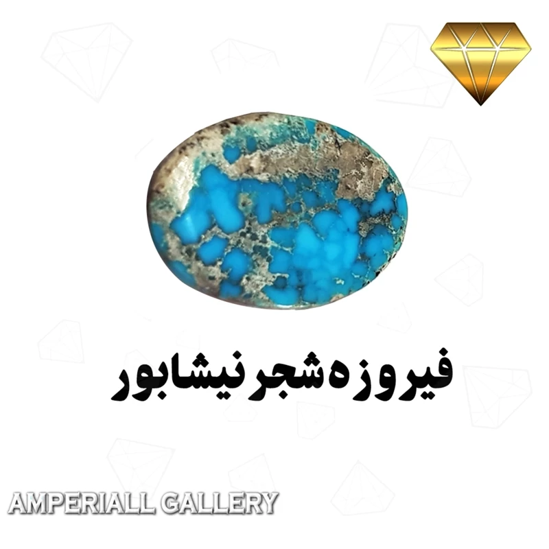 فیروزه شجرعنکبوتی نیشابور  کلکسیونی رنگ  آبی   کد 823