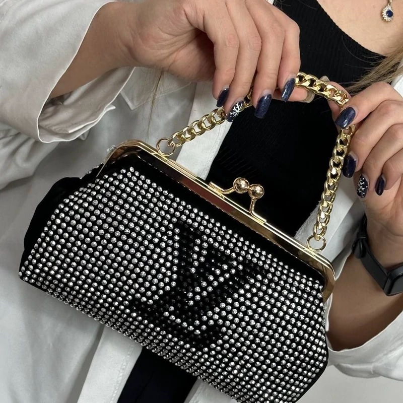 کیف زنانه و دخترانه مجلسی نگین دار منگو