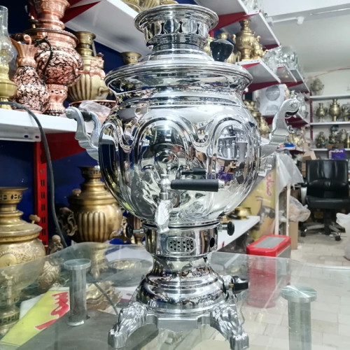 سماور گازسوز گازی ضخیم گاز سوز روکش کروم نیکل شش لیتر (ارسال رایگان )