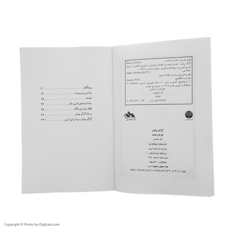 کتاب گرگ بیابان اثر هرمان هسه نشر فردوس