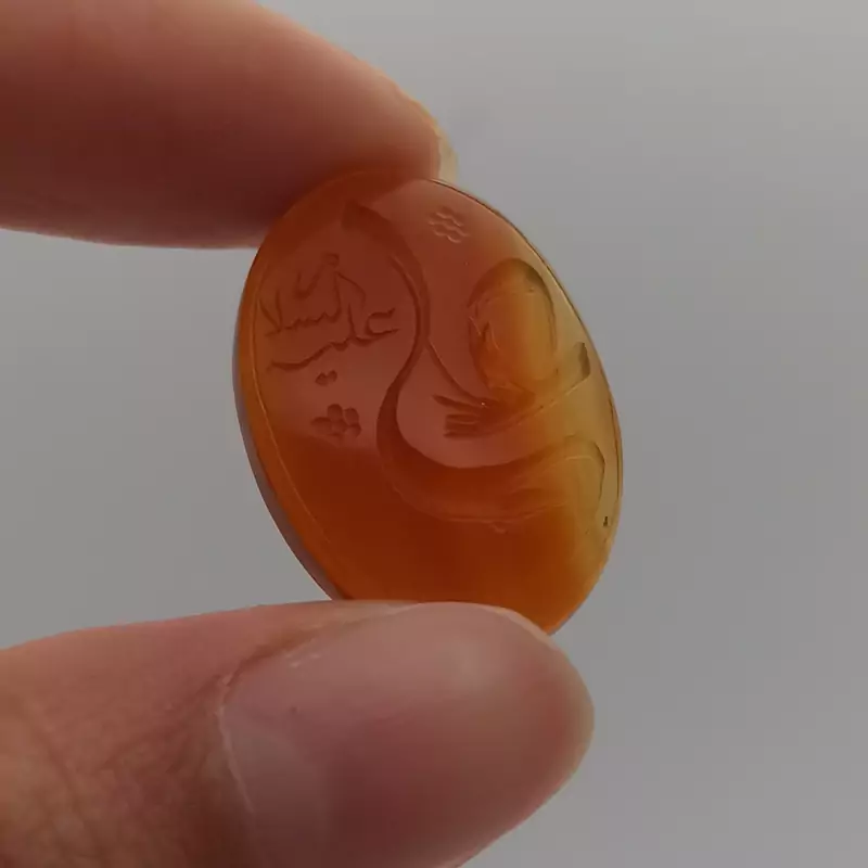 سنگ عقیق سرخ خراسانی اصل حکاکی علی علیه السلام