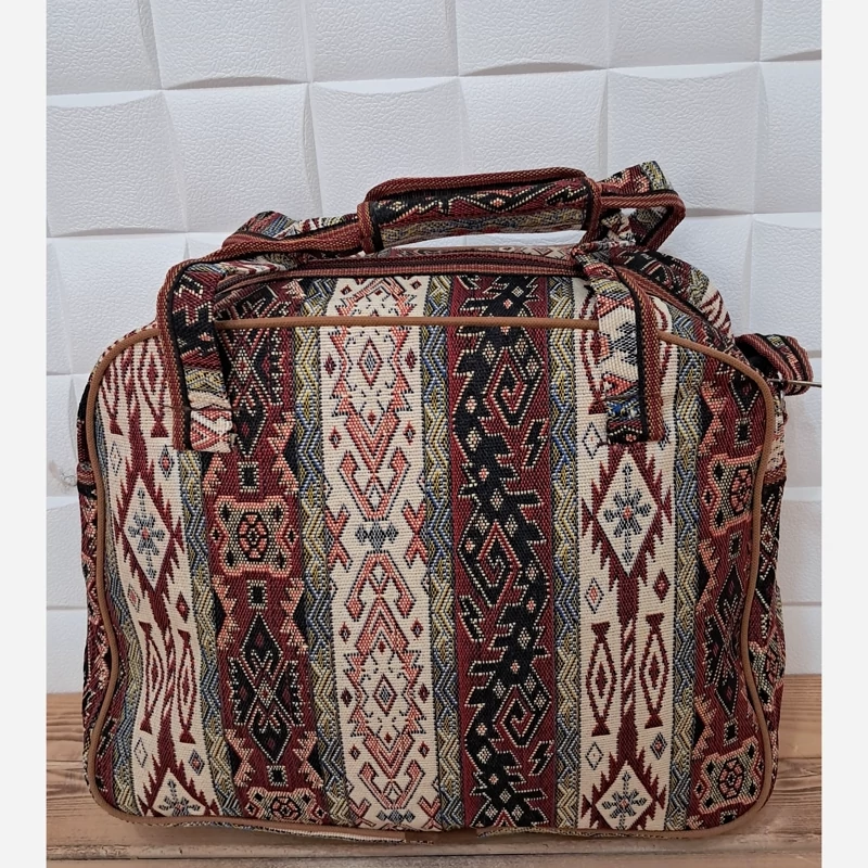 کیف سنتی و ساک مسافرتی نوزاد جاجیم ترکمن  راه راه افقی زیبا و جذاب و جادار و بزرگ و پر فروش در طرح های مختلف مناسب سفر