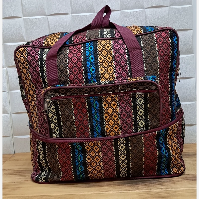کیف سنتی و ساک مسافرتی و دستی یک طبقه جاجیم زیبا و جذاب و جادار و بزرگ و پر فروش در طرح های مختلف مناسب سفر های زیارتی