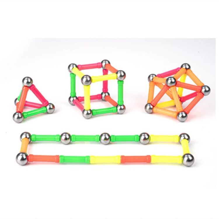 اسباب بازی مگناتک نئون ساختنی مغناطیسی 72 تکه با رنگ های نئونی