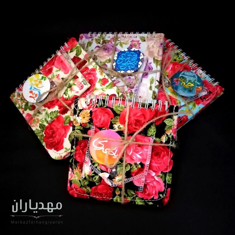 دفترچه گل گلی به همراه پیکسل و جامهری پک 5 عددی اندازه 15 در 15 هدیه روز دختر جشن عبادت