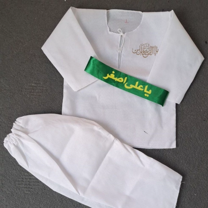 لباس سقا شیرخواران ویژه مراسم شیرخواران اندازه یک از 4 تا 7 ماه اندازه دو از 8 تا 12 ماه اندازه سه از 12 ماه تا 16 ماه