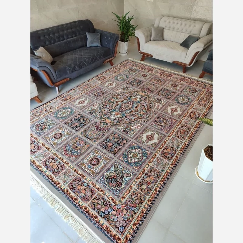 فرش کژال ماشینی فیلی 6متری 700شانه تراکم 2100 نخ ورژن