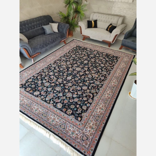فرش افشان دریا 9متری 700شانه تراکم 2100 نخ ورژن مشکی