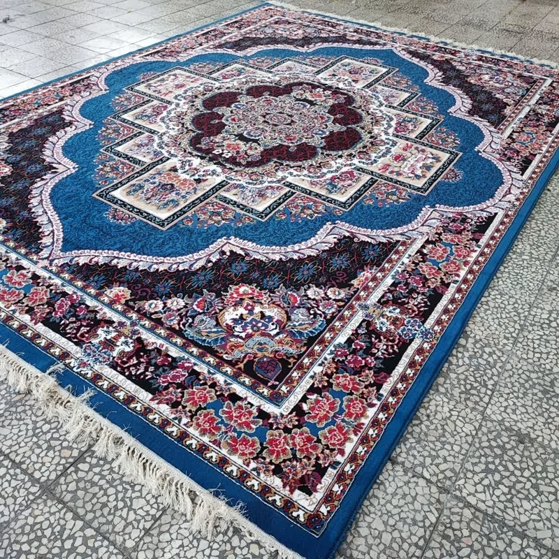 فرش ماشینی ناردون 12 متری 400شانه تراکم 700 ناردون آبی