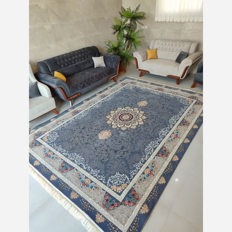 فرش شیده ماشینی دلفینی 6متری 700شانه تراکم 2100 نخ ورژن خامه بافان