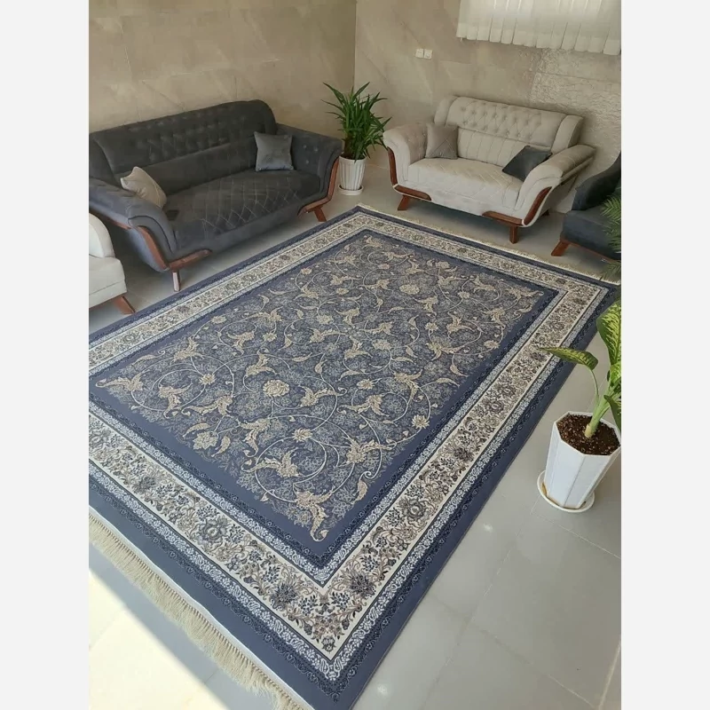 فرش دلفینی افشان درباری ماشینی 9متری  700شانه تراکم 2100 نخ ورژن دلفینی